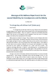 thumbnail of Message of His Holiness Pope Francis